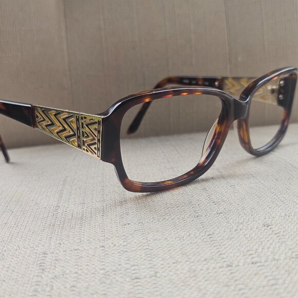 Daisy Fuentes Women Eyeglasses Risa Brown Tortoise Gold Tone Glasses Frame - Picture 3 of 14